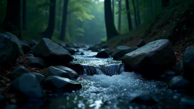 10 Heures Sons de Ruisseau Nocturne | Bruit Blanc Naturel | Sons d'Eau Pure pour Dormir | Musique Relaxante | Méditation Profonde